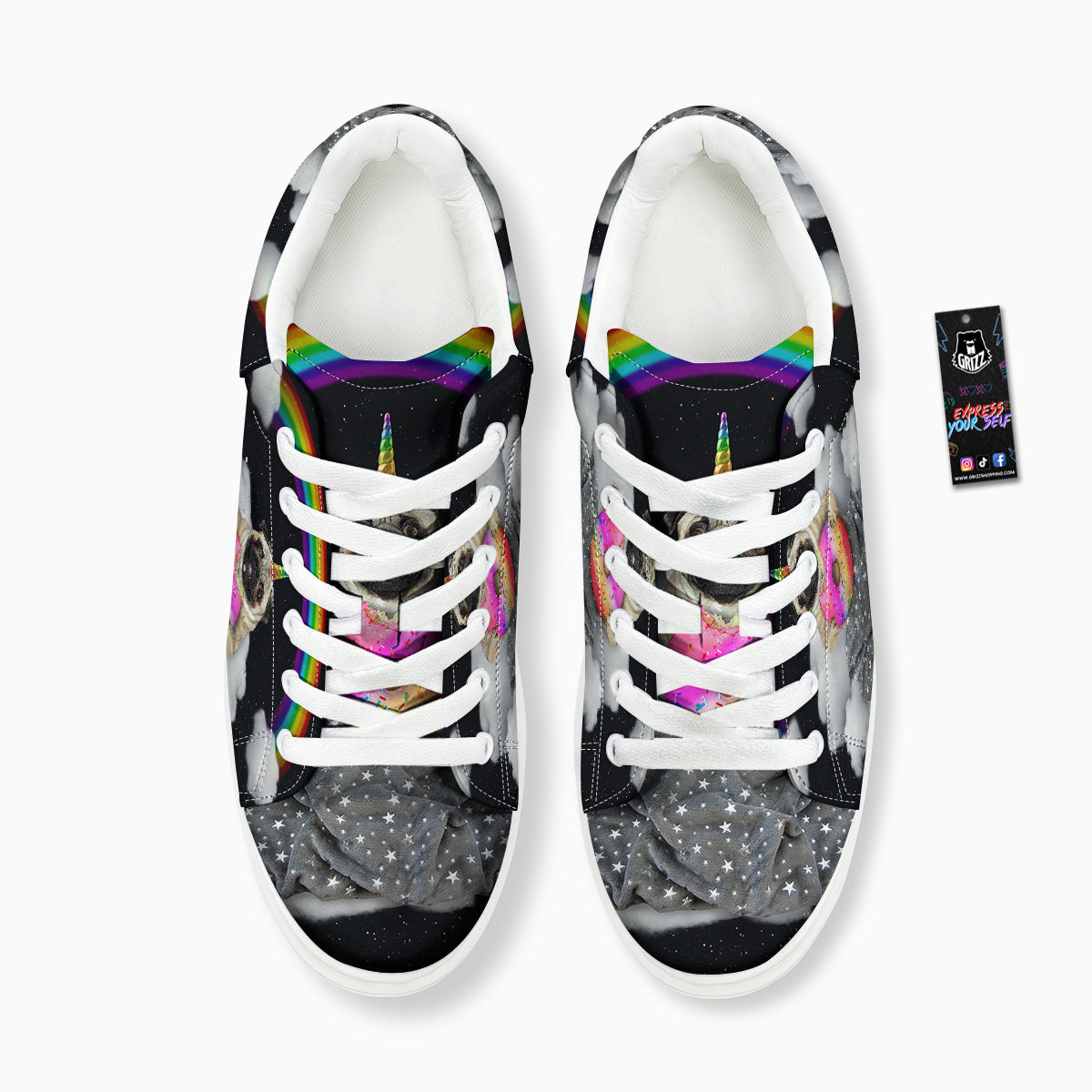 Cute Pug Unicorn Print Platform Shoes-grizzshop