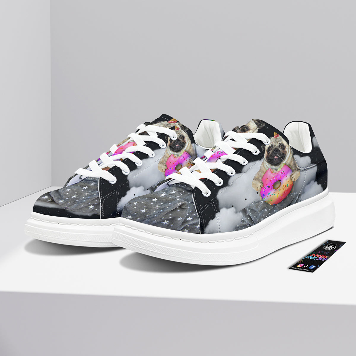 Cute Pug Unicorn Print Platform Shoes-grizzshop
