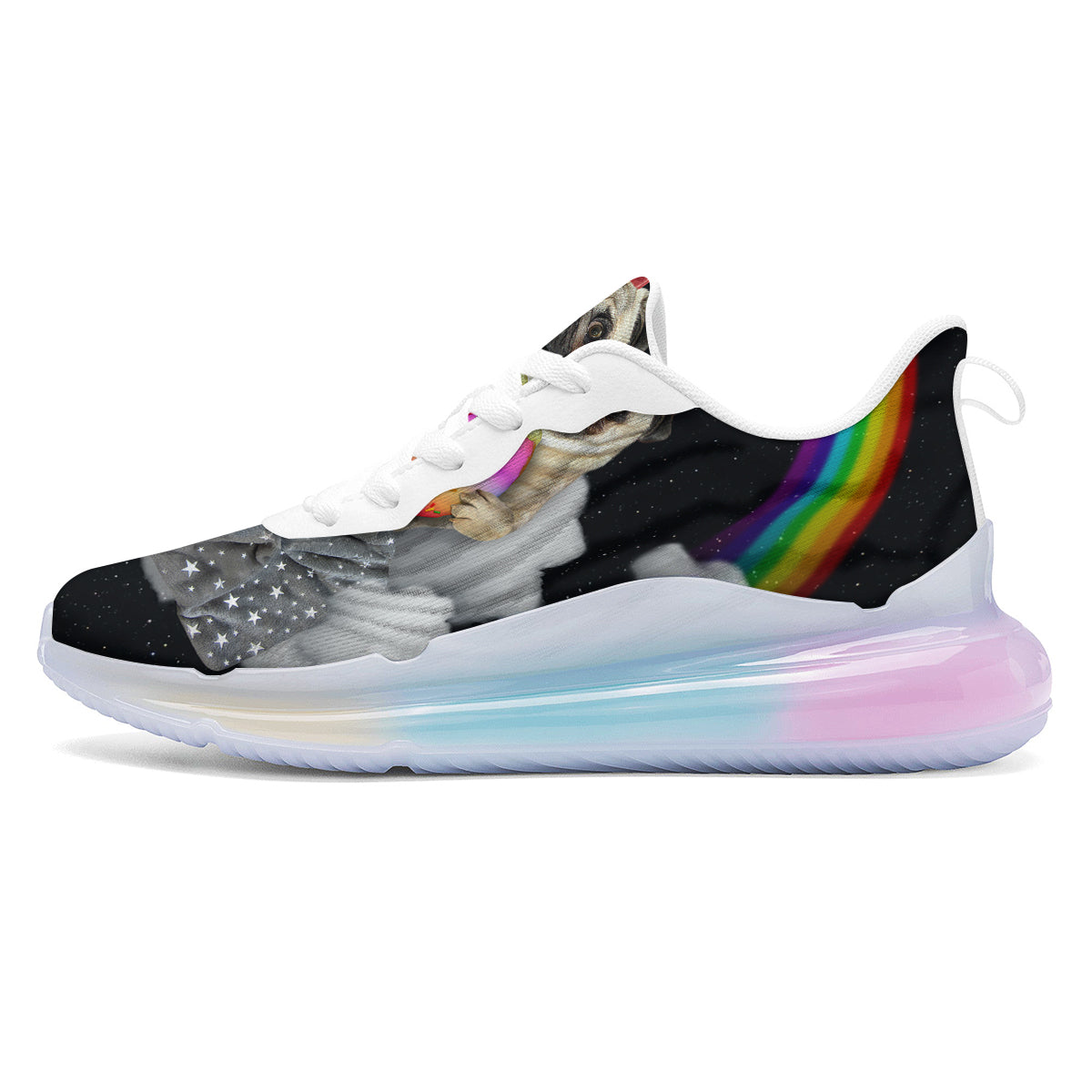 Cute Pug Unicorn Print Running Sneakers-grizzshop
