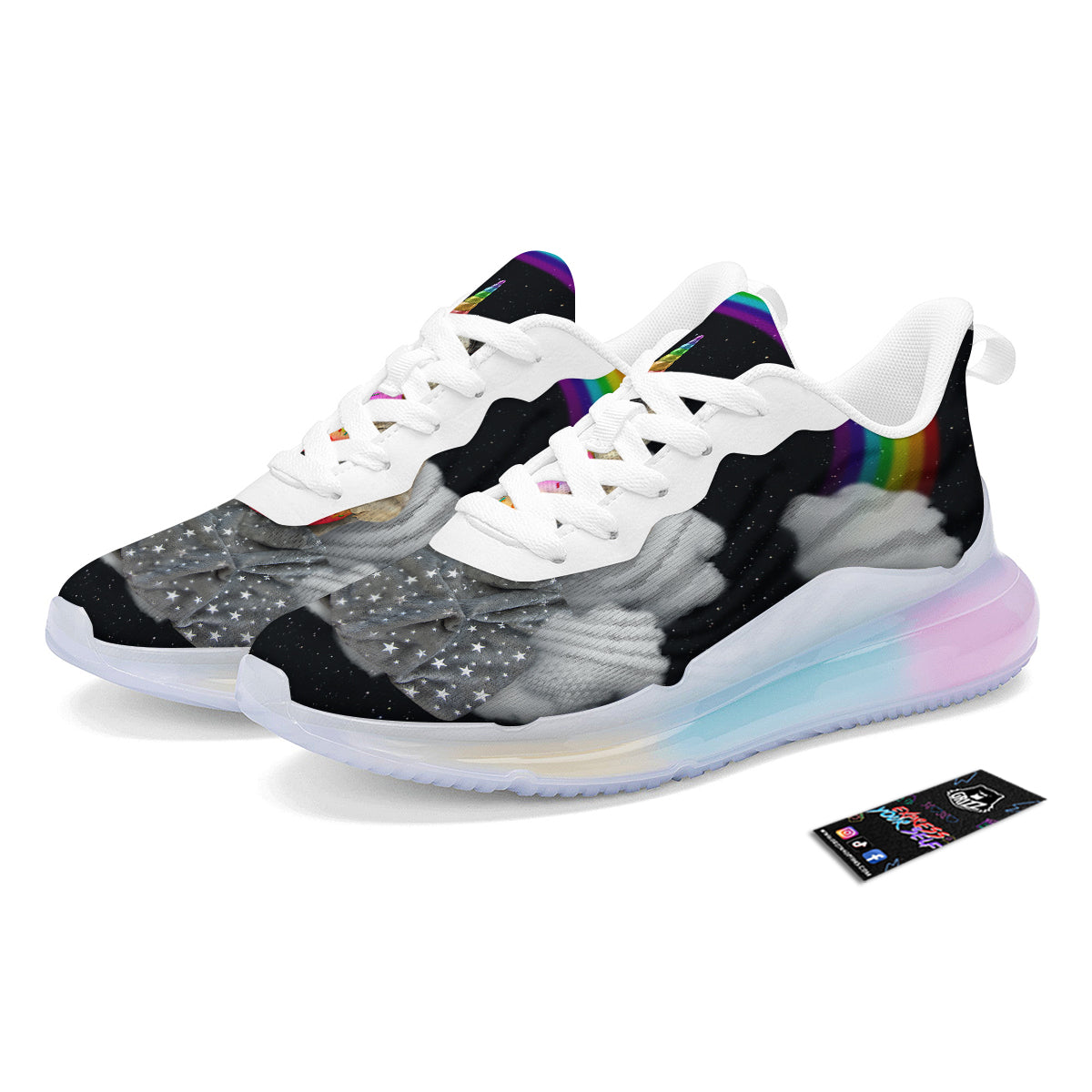 Cute Pug Unicorn Print Running Sneakers-grizzshop