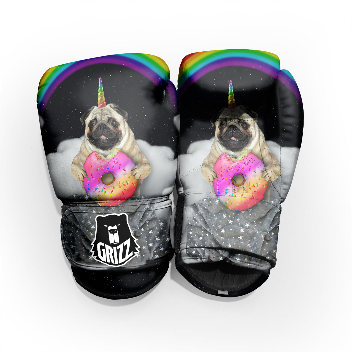 Cute Pug Unicorn Print Pro Boxing Glove