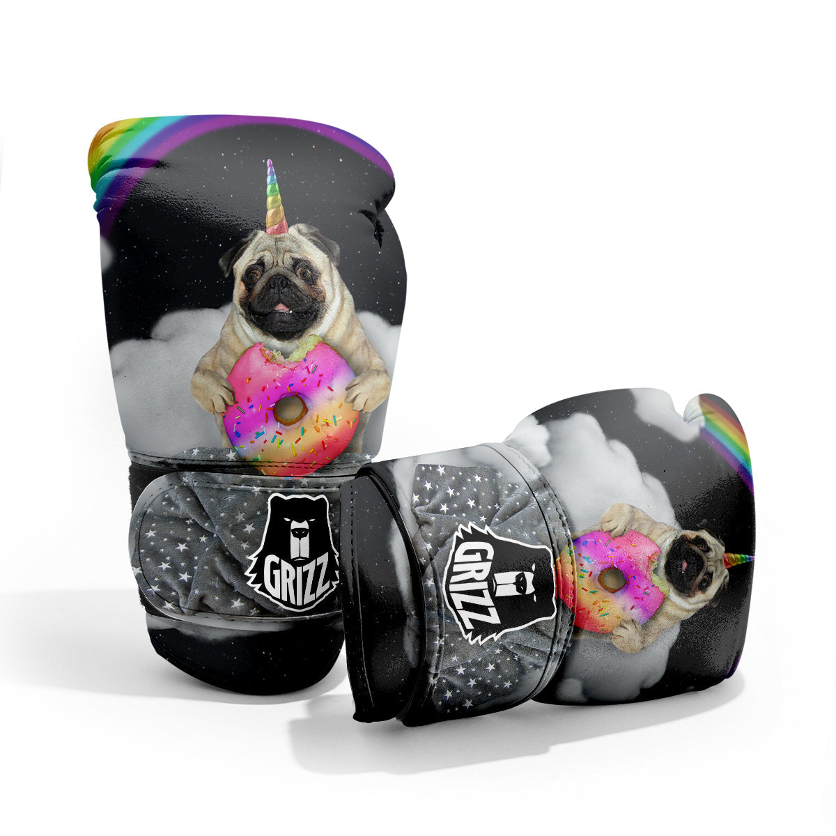 Cute Pug Unicorn Print Pro Boxing Glove