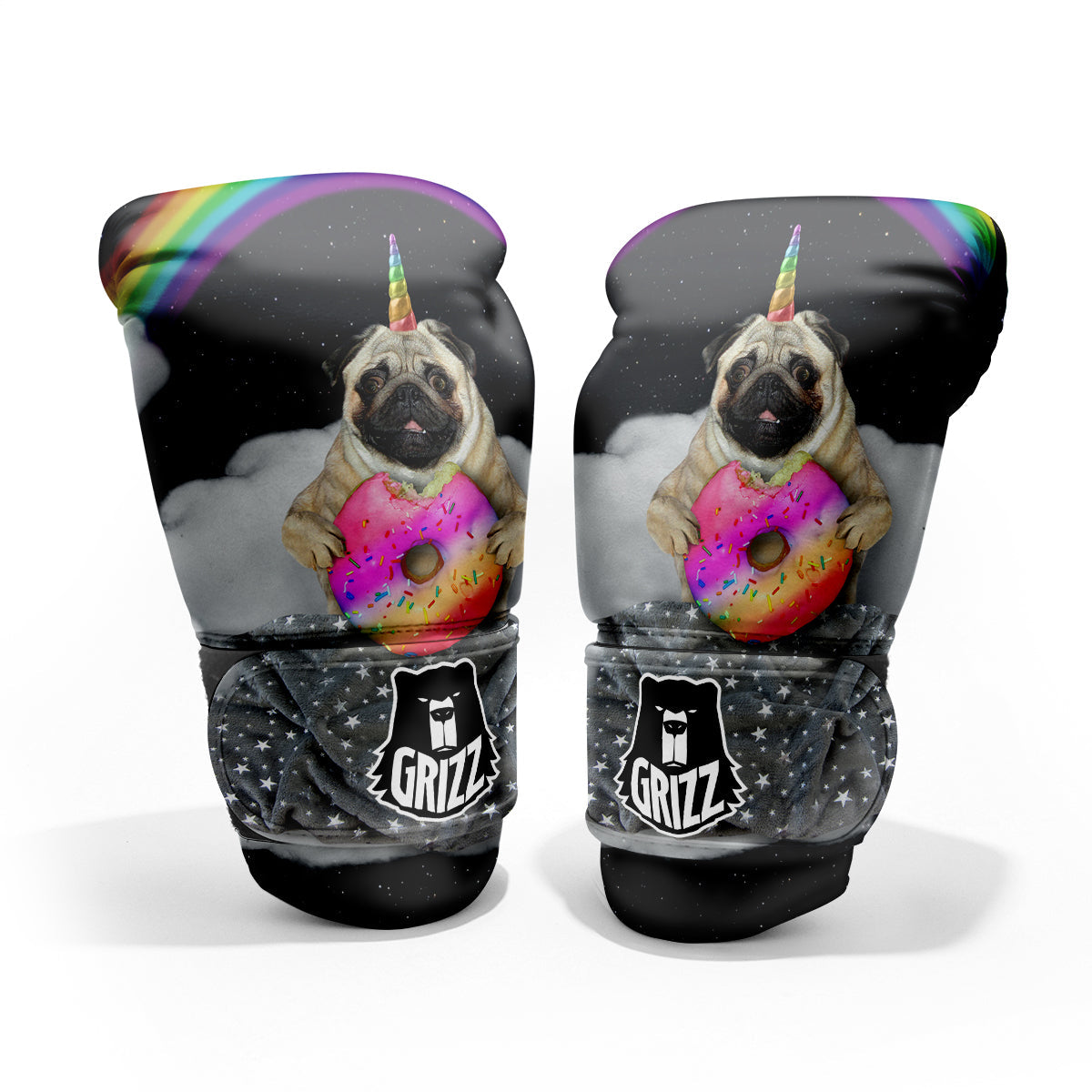 Cute Pug Unicorn Print Pro Boxing Glove