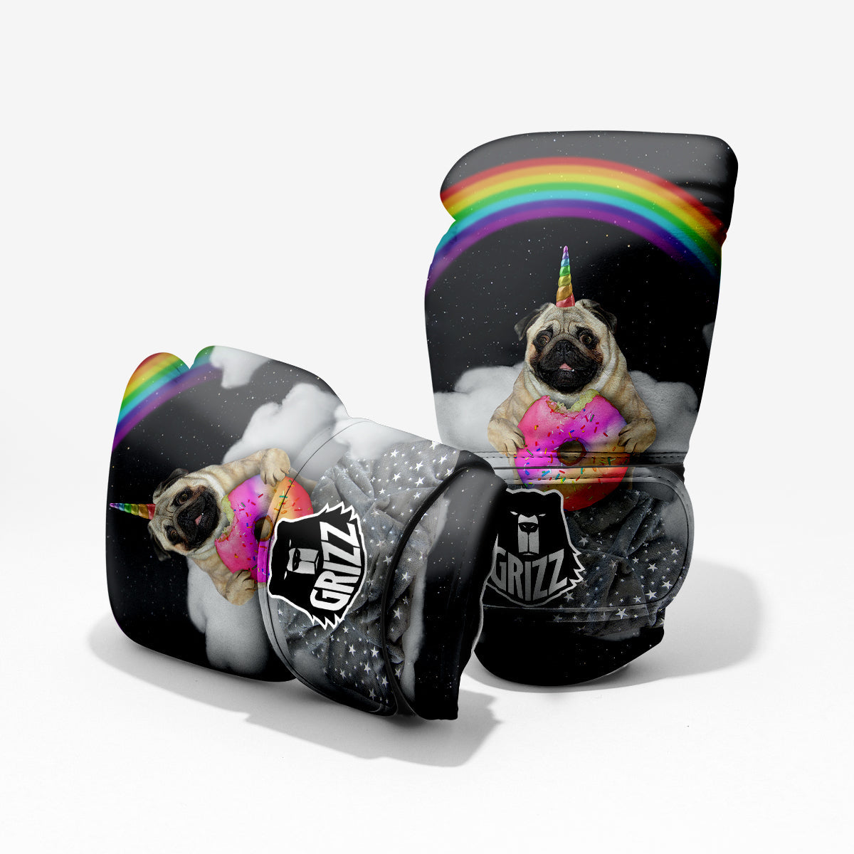 Cute Pug Unicorn Print Pro Boxing Glove