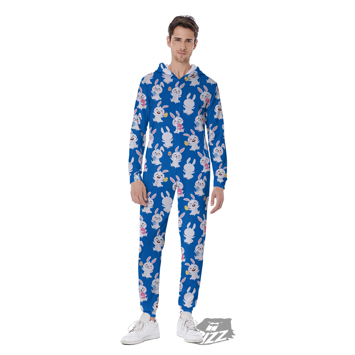 Cute Rabbit Print Pattern Men's Jumpsuit-grizzshop
