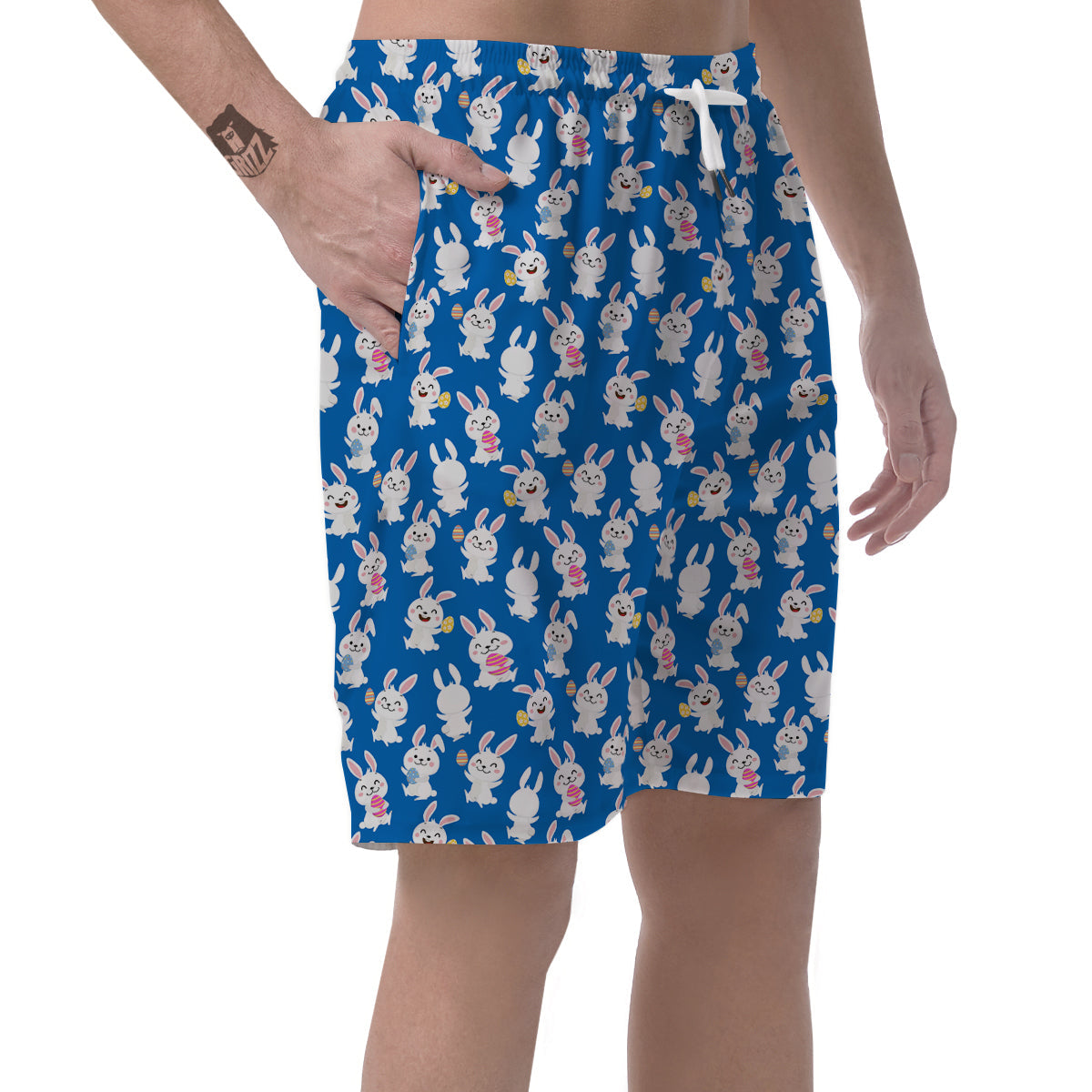 Cute Rabbit Print Pattern Men's Shorts-grizzshop