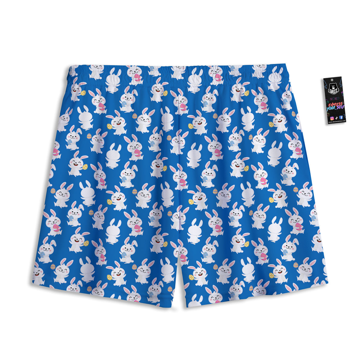 Cute Rabbit Print Pattern Mesh Shorts-grizzshop