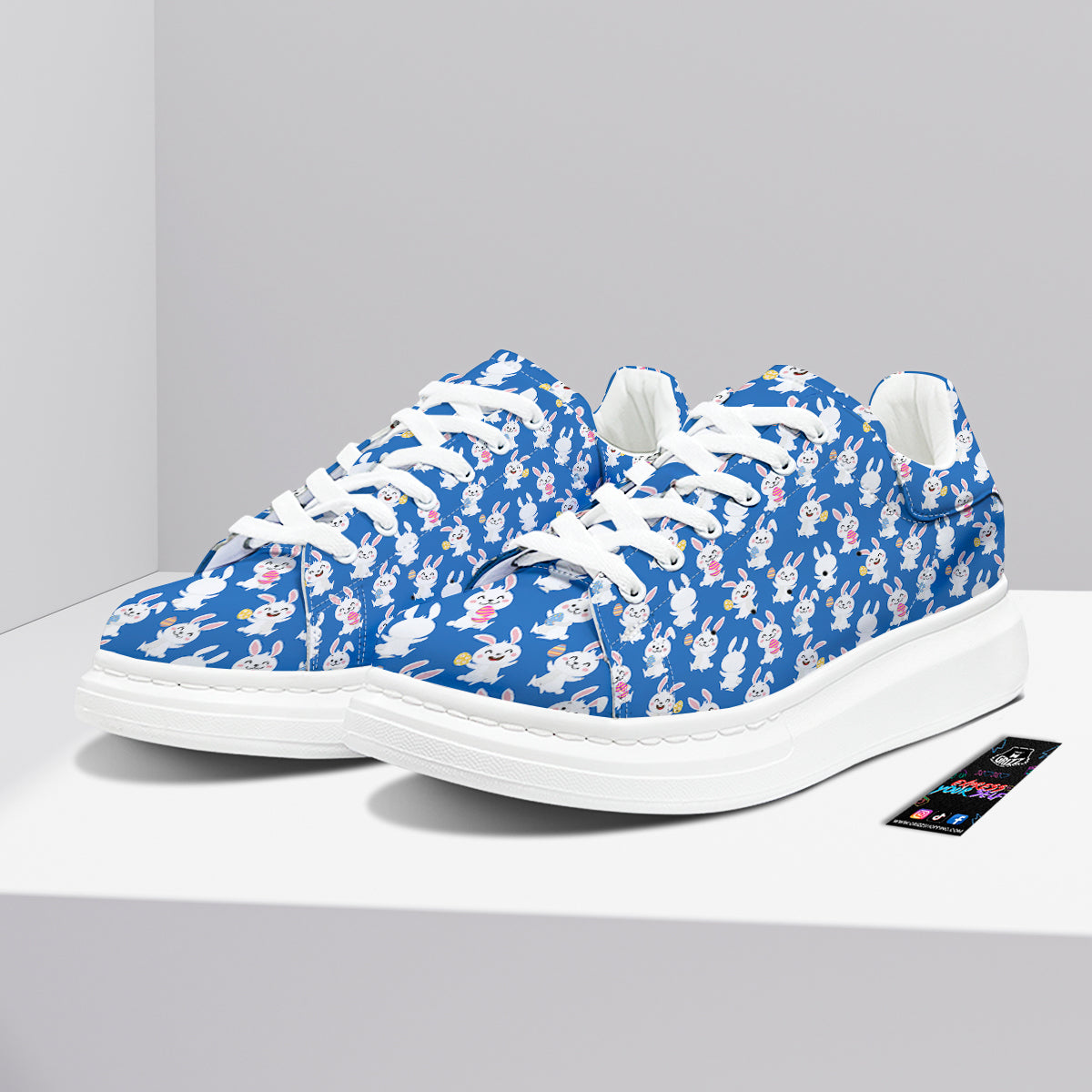 Cute Rabbit Print Pattern Platform Shoes-grizzshop