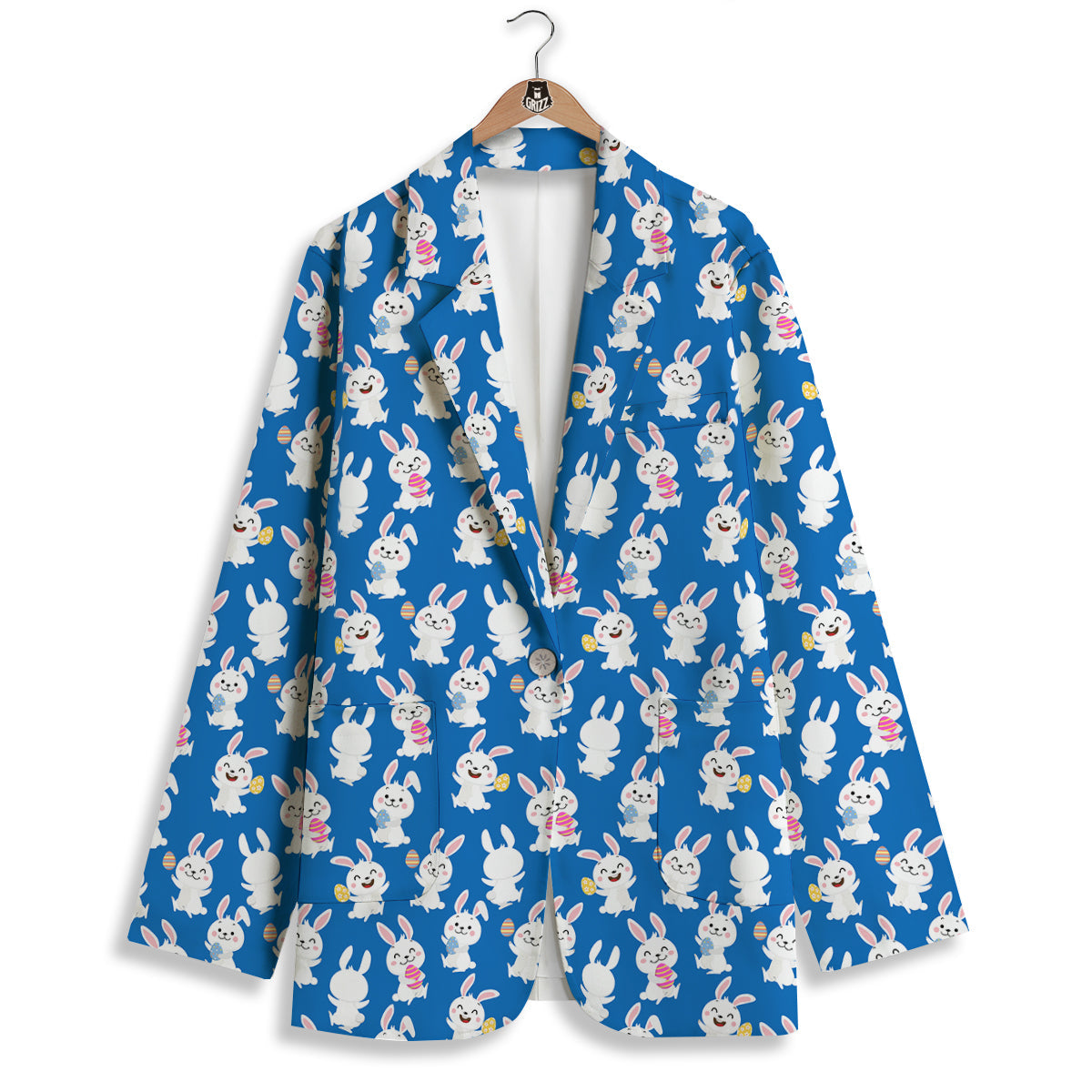Cute Rabbit Print Pattern Women's Blazer-grizzshop