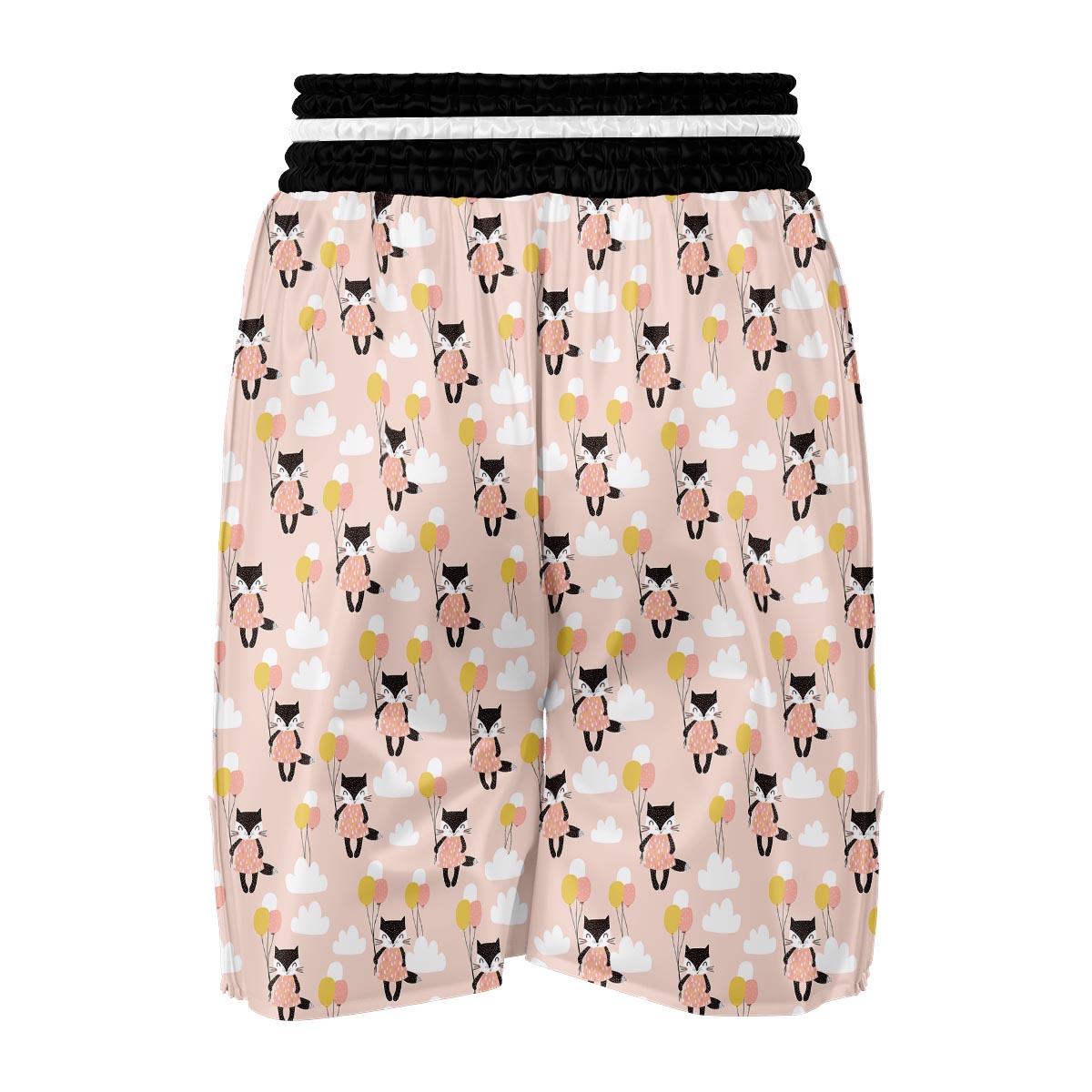 Cute Raccoon Hot Air Balloon Pattern Print Boxing Shorts-grizzshop