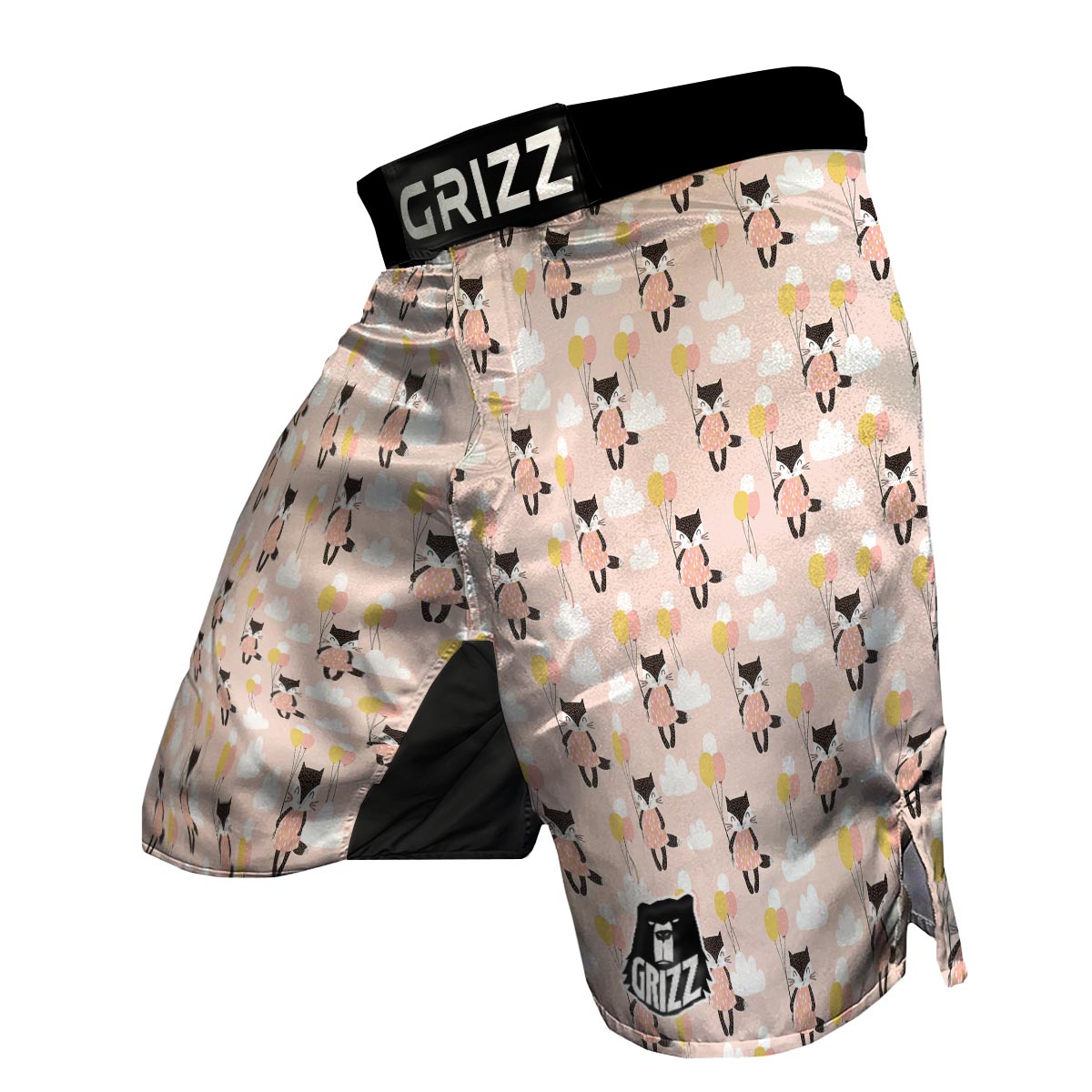 Cute Raccoon Hot Air Balloon Pattern Print MMA Shorts-grizzshop