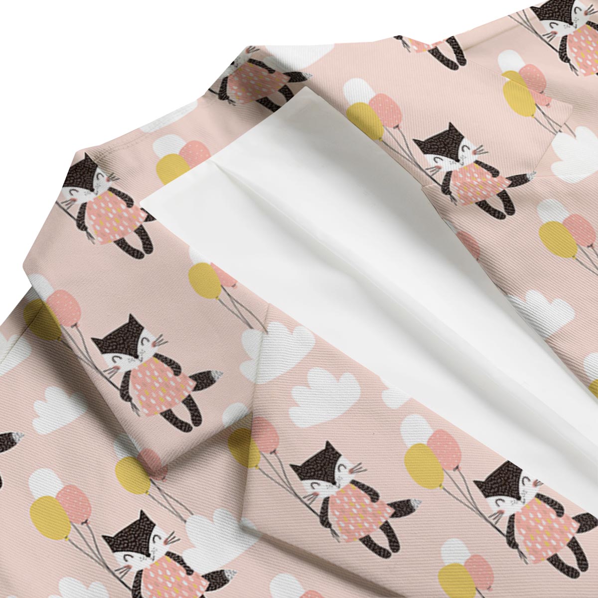 Cute Raccoon Hot Air Balloon Pattern Print Men's Blazer-grizzshop