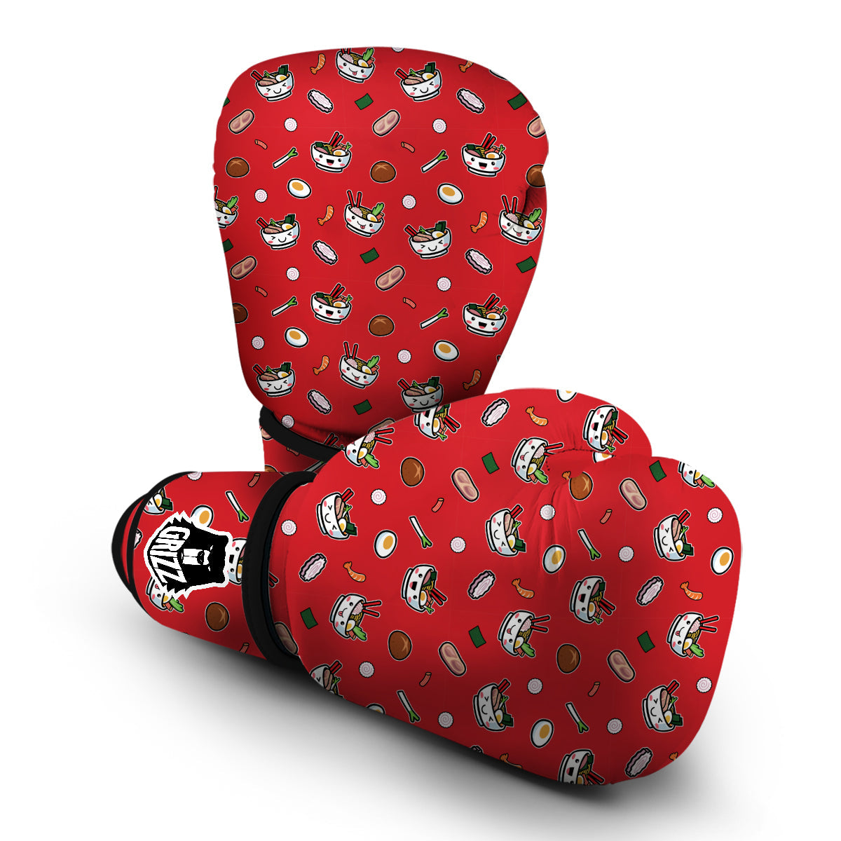 Cute Ramen Red Print Pattern Boxing Gloves-grizzshop