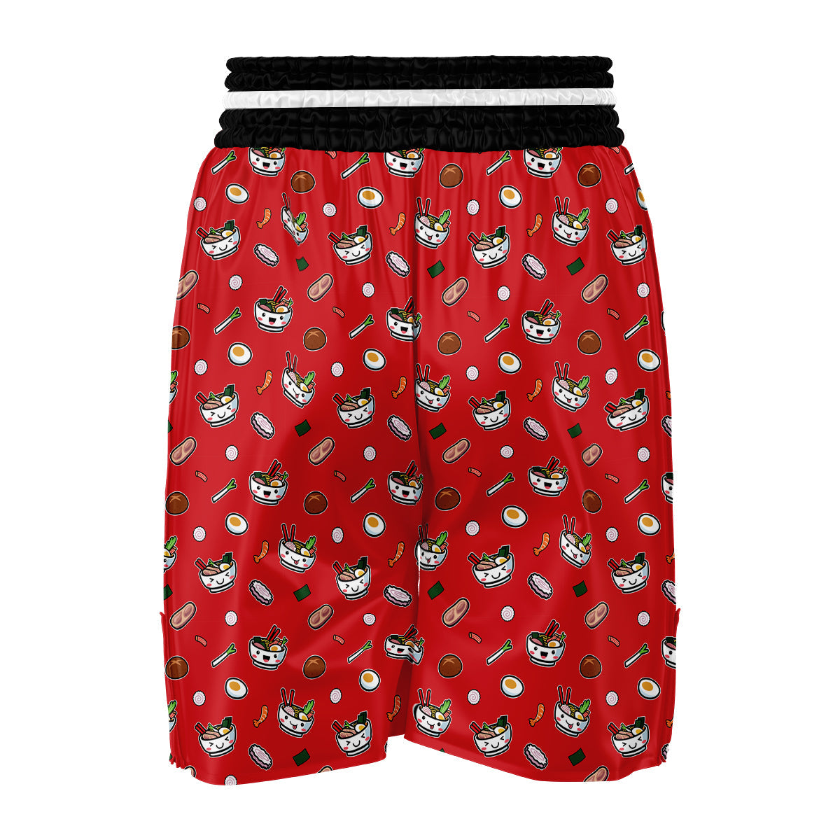 Cute Ramen Red Print Pattern Boxing Shorts-grizzshop