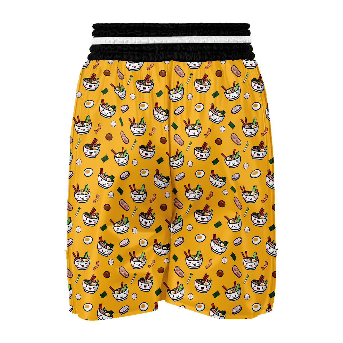 Cute Ramen Yellow Print Pattern Boxing Shorts-grizzshop