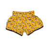 Cute Ramen Yellow Print Pattern Muay Thai Boxing Shorts-grizzshop