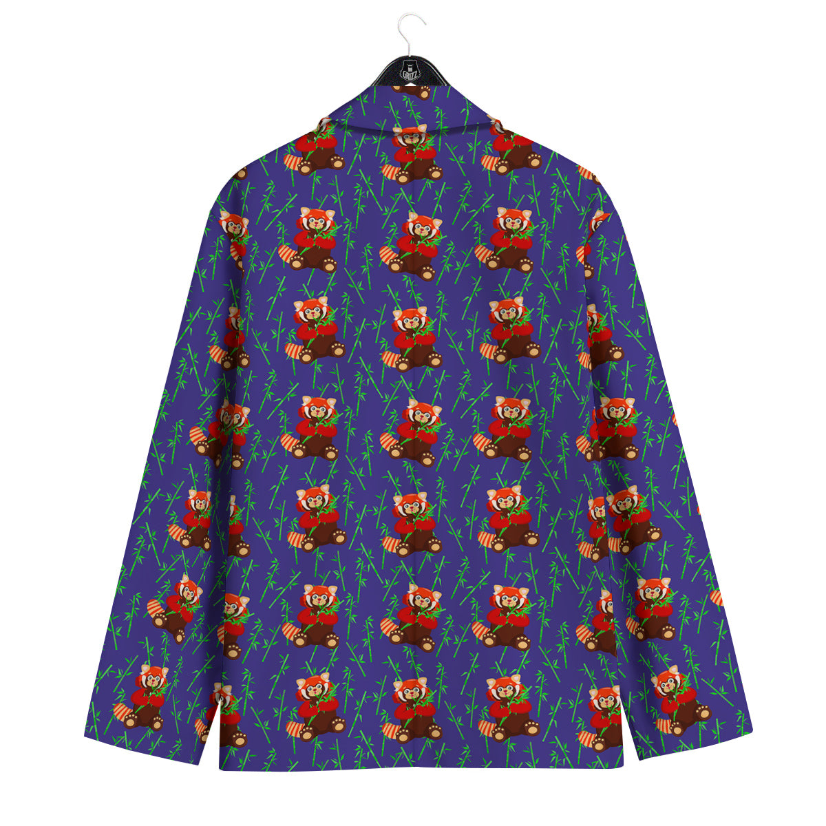 Cute Red Raccoon And Bamboo Print Pattern Men's Sport Coat-grizzshop