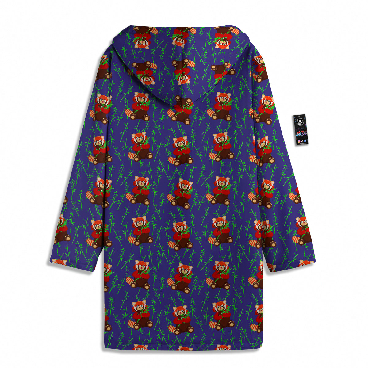 Cute Red Raccoon And Bamboo Print Pattern Men's Windbreaker Jacket-grizzshop