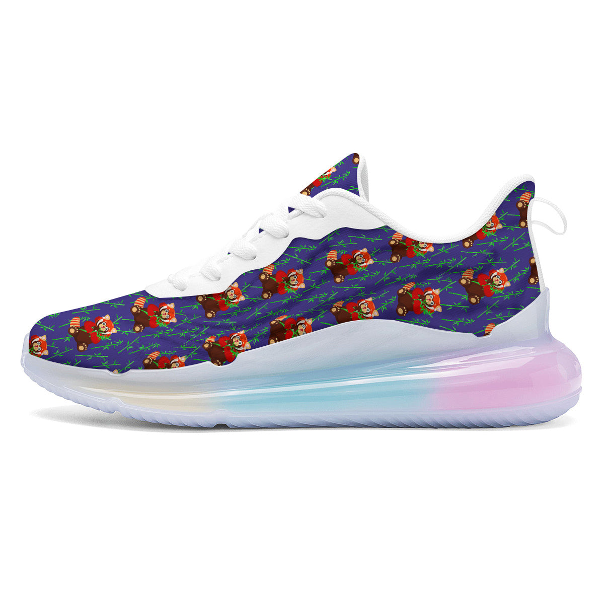 Cute Red Raccoon And Bamboo Print Pattern Running Sneakers-grizzshop