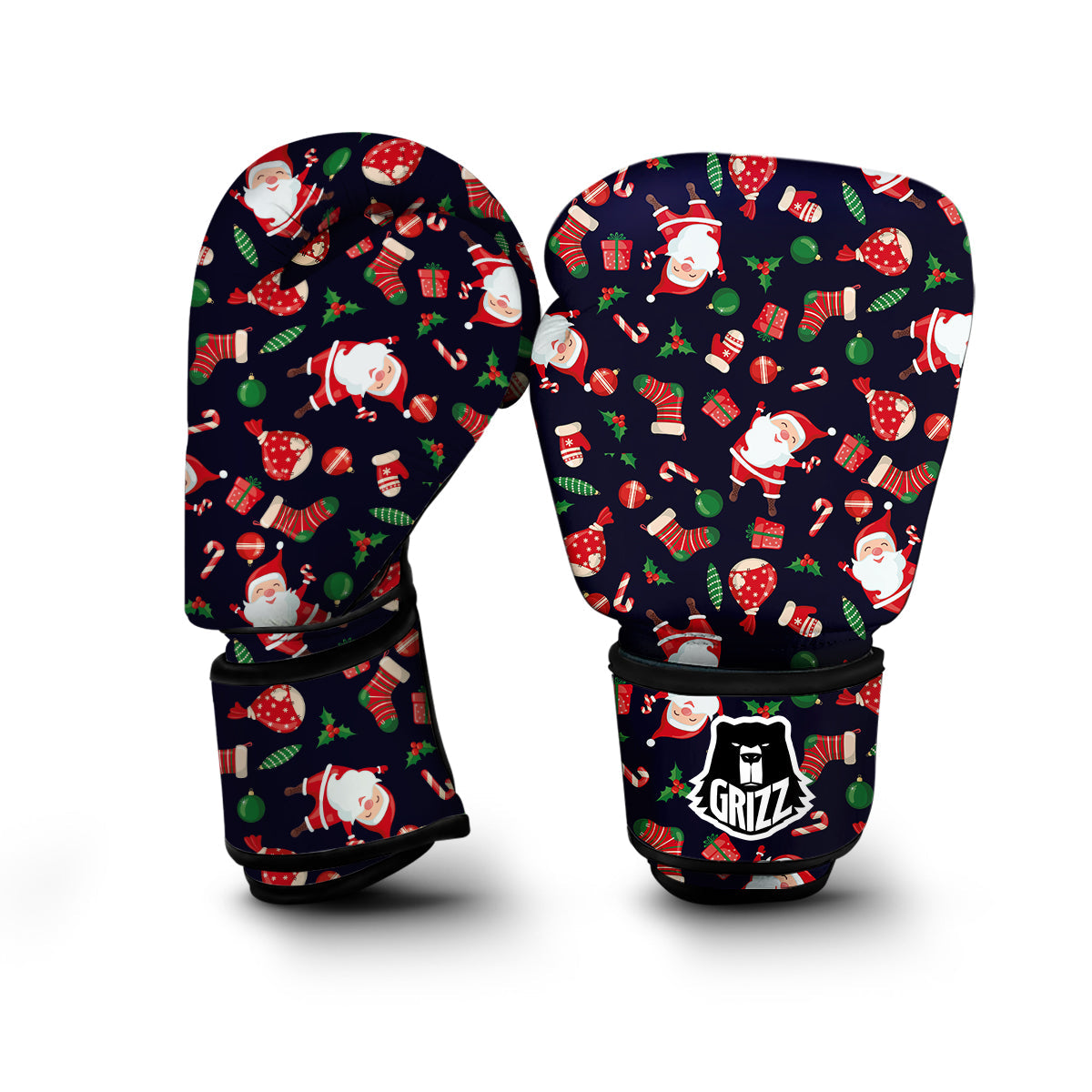 Cute Santa Christmas Print Pattern Boxing Gloves-grizzshop