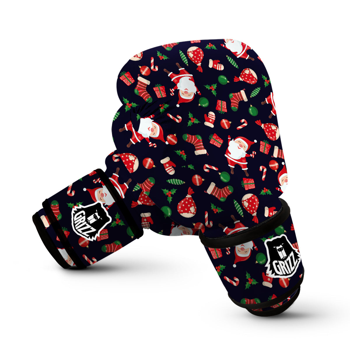 Cute Santa Christmas Print Pattern Boxing Gloves-grizzshop