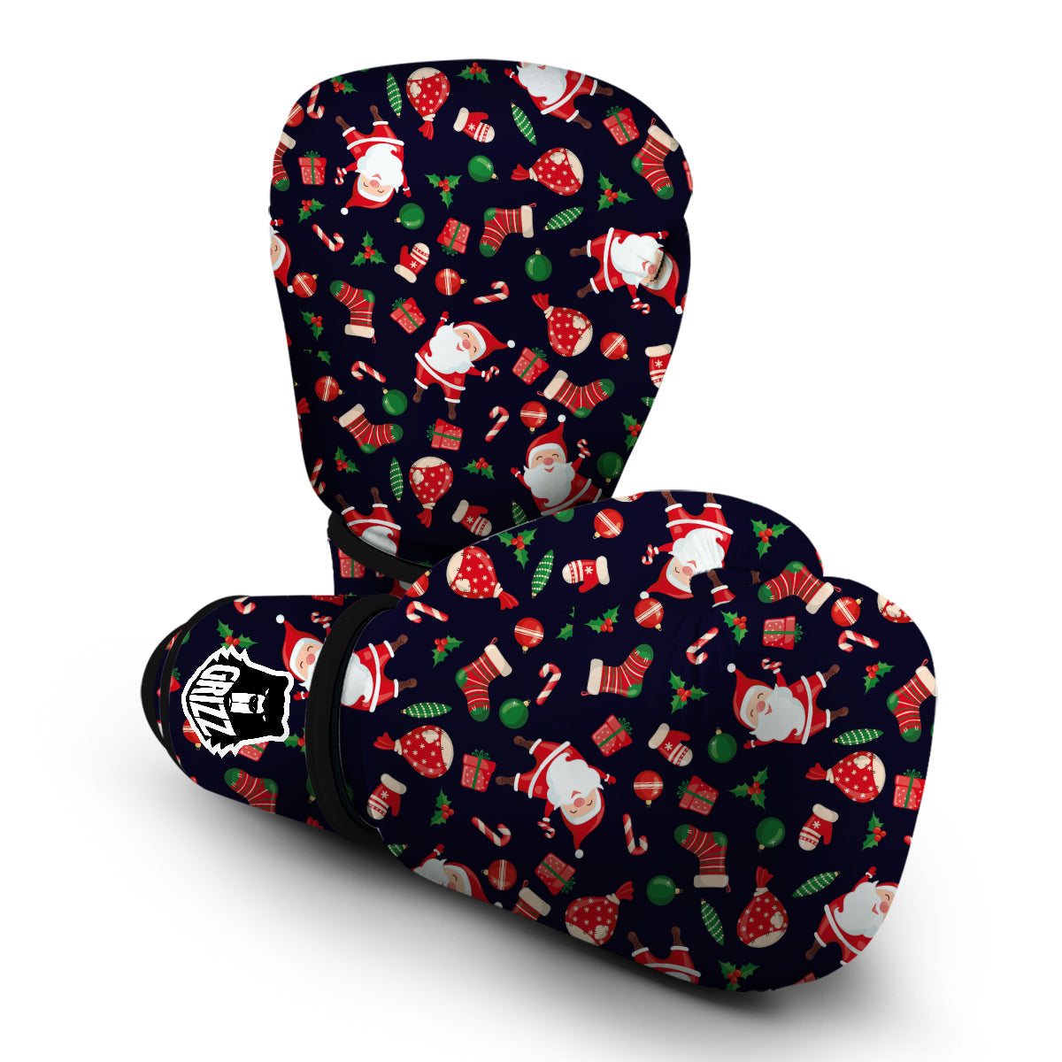 Cute Santa Christmas Print Pattern Boxing Gloves-grizzshop