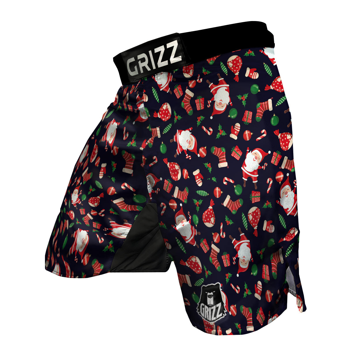 Cute Santa Christmas Print Pattern MMA Shorts-grizzshop