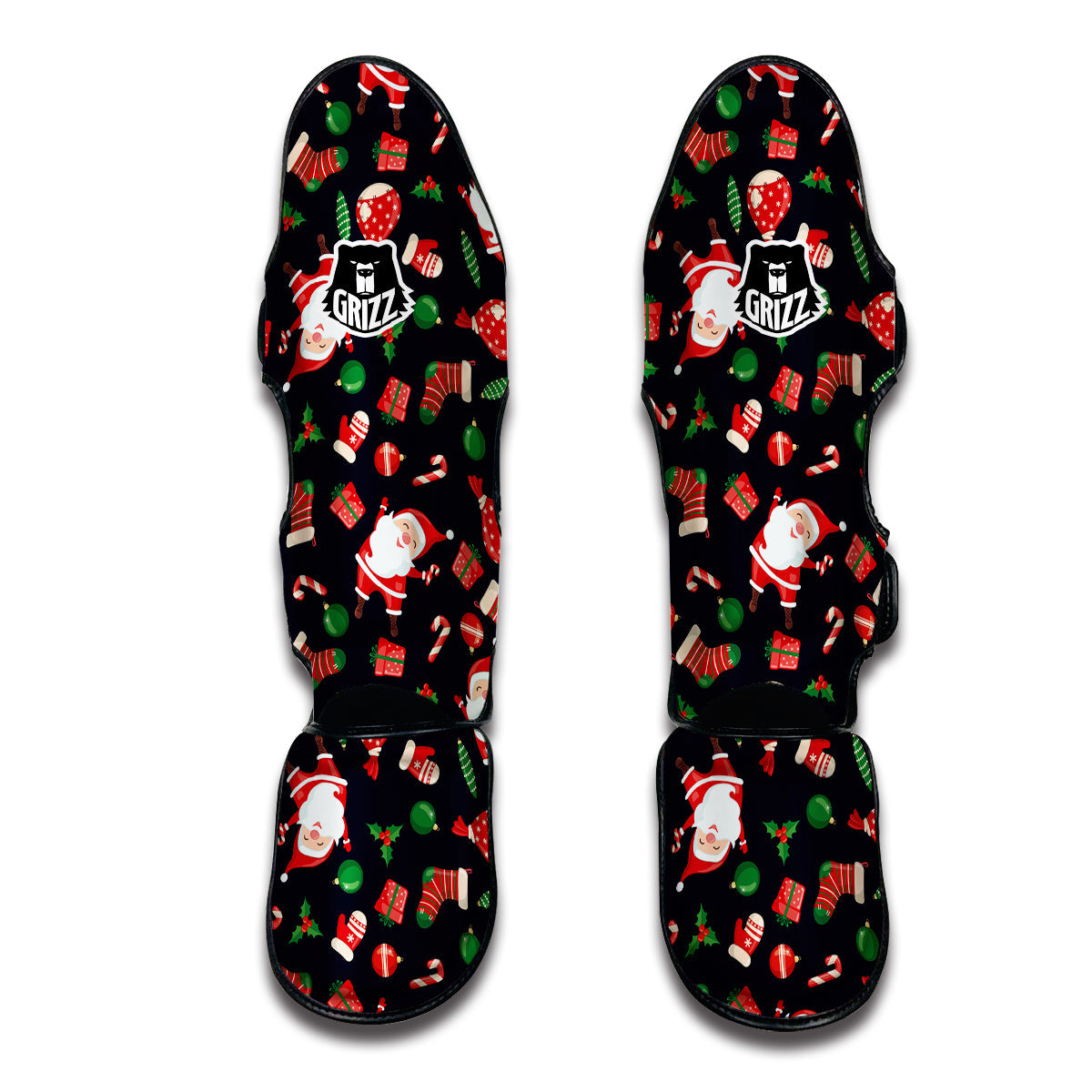 Cute Santa Christmas Print Pattern Muay Thai Shin Guards-grizzshop