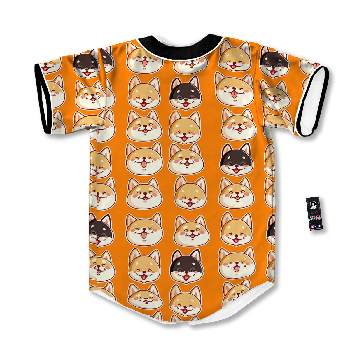 Cute Siberian And Cute Shiba Print Pattern Baseball Jersey-grizzshop