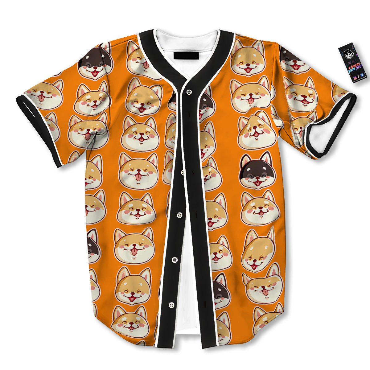 Cute Siberian And Cute Shiba Print Pattern Baseball Jersey-grizzshop