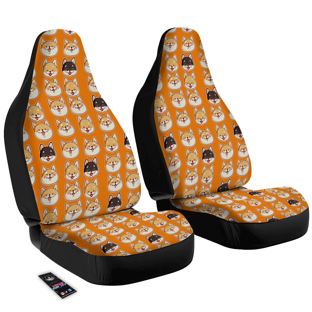 Cute Siberian And Cute Shiba Print Pattern Car Seat Covers-grizzshop