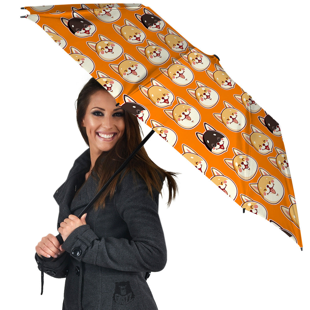 Cute Siberian And Cute Shiba Print Pattern Umbrella-grizzshop