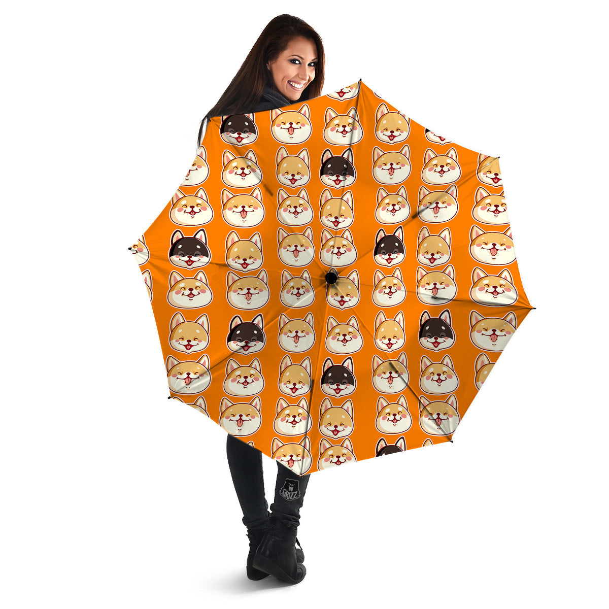 Cute Siberian And Cute Shiba Print Pattern Umbrella-grizzshop