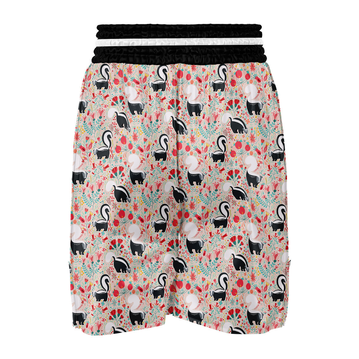 Cute Skunk And Floral Print Pattern Boxing Shorts-grizzshop