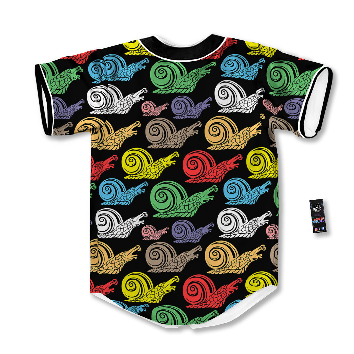 Cute Snails Colorful Print Pattern Baseball Jersey-grizzshop