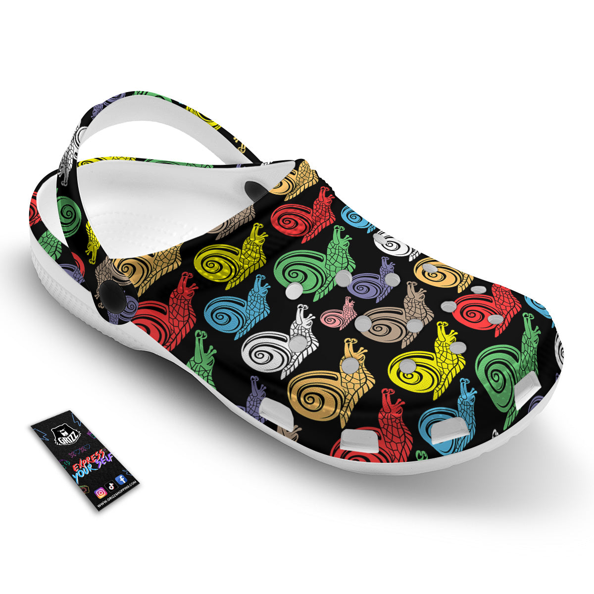 Cute Snails Colorful Print Pattern Clog-grizzshop