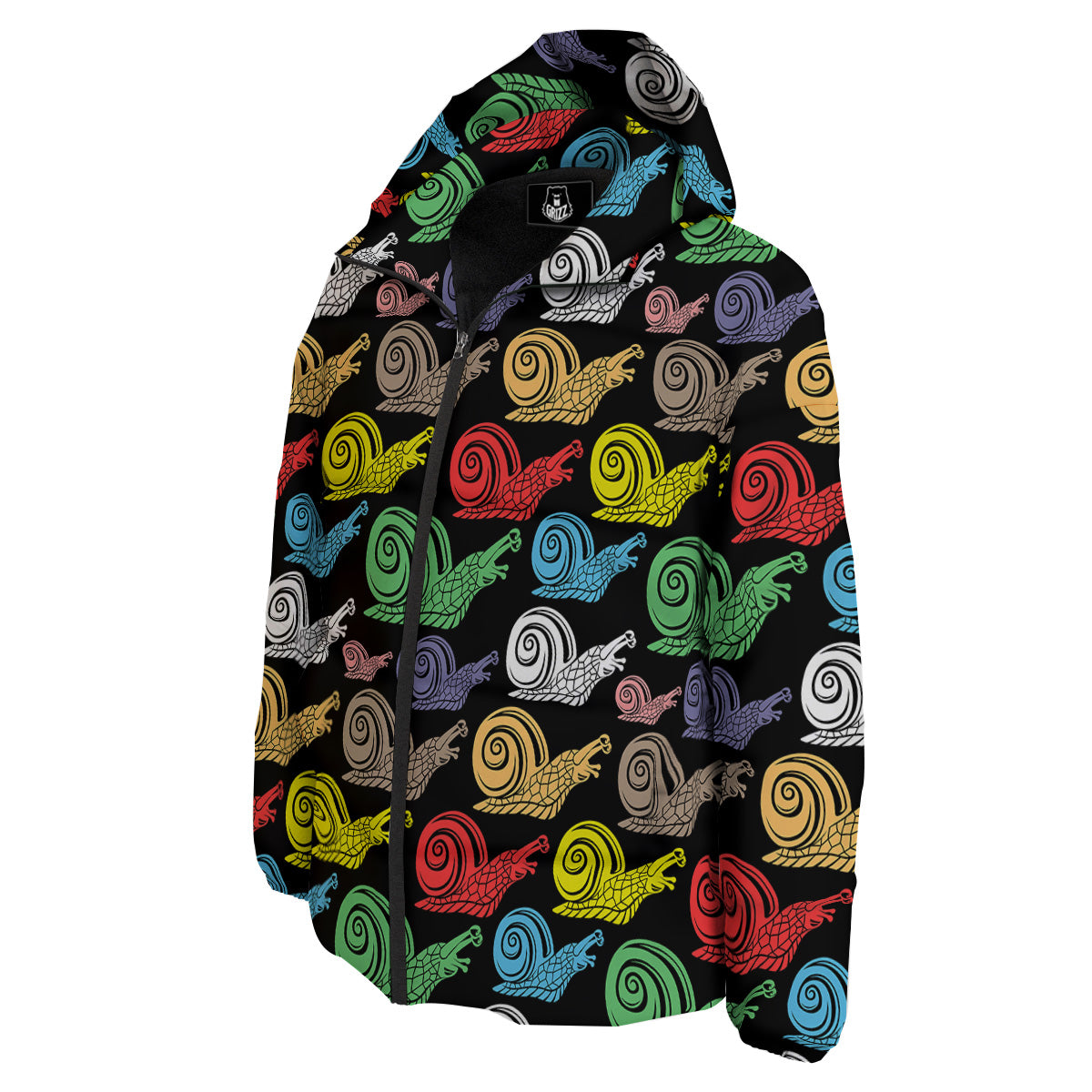 Cute Snails Colorful Print Pattern Down Jacket-grizzshop