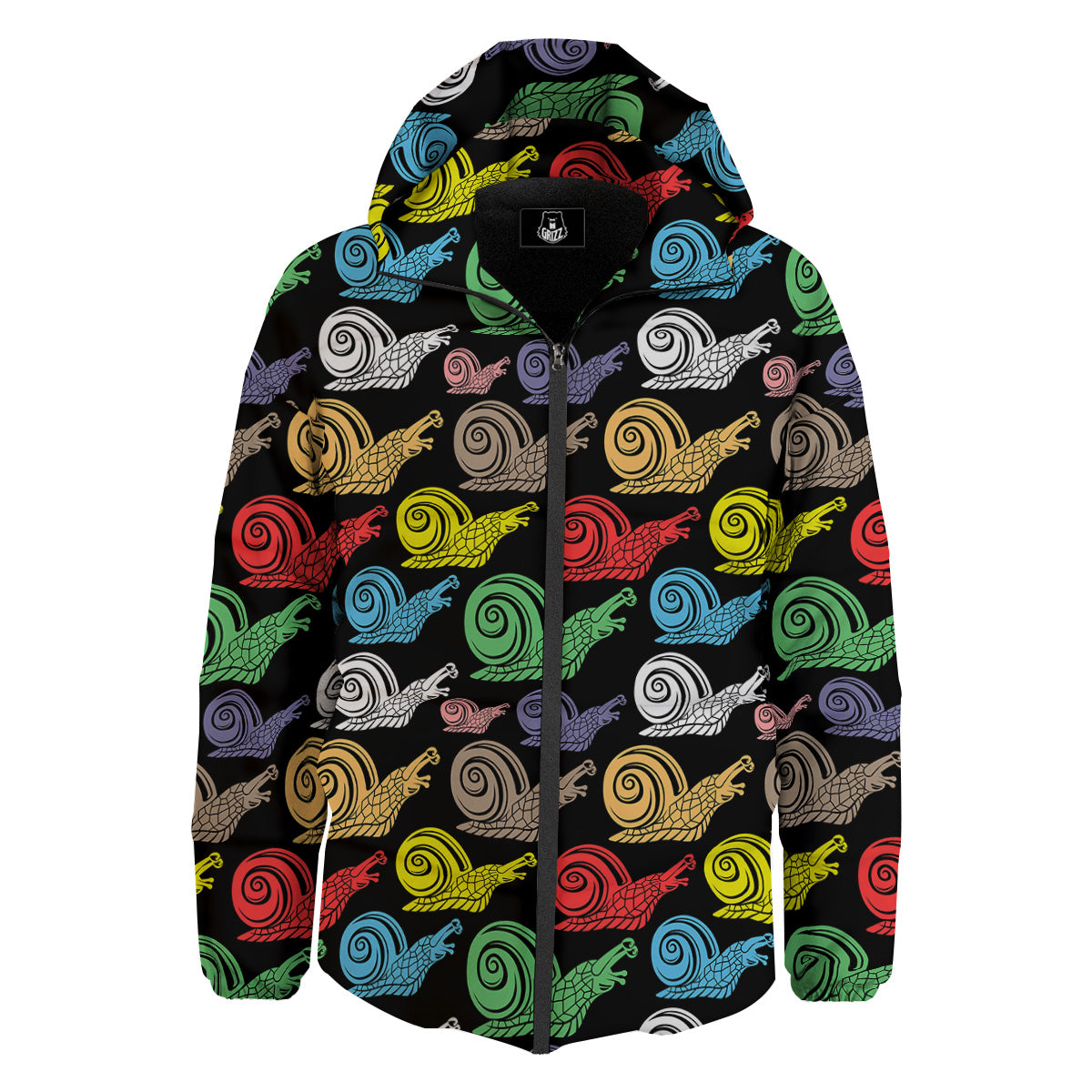 Cute Snails Colorful Print Pattern Down Jacket-grizzshop