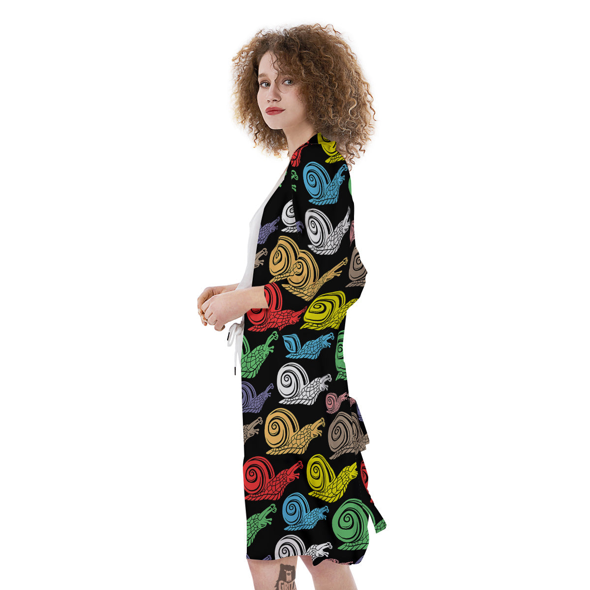 Cute Snails Colorful Print Pattern Kimono-grizzshop