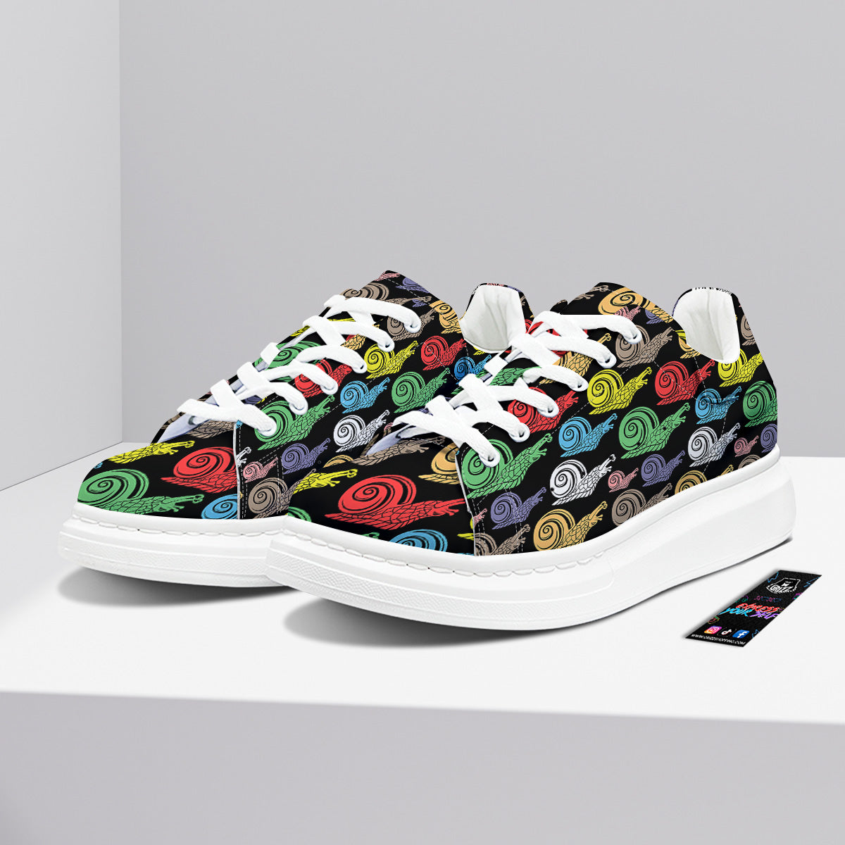 Cute Snails Colorful Print Pattern Platform Shoes-grizzshop