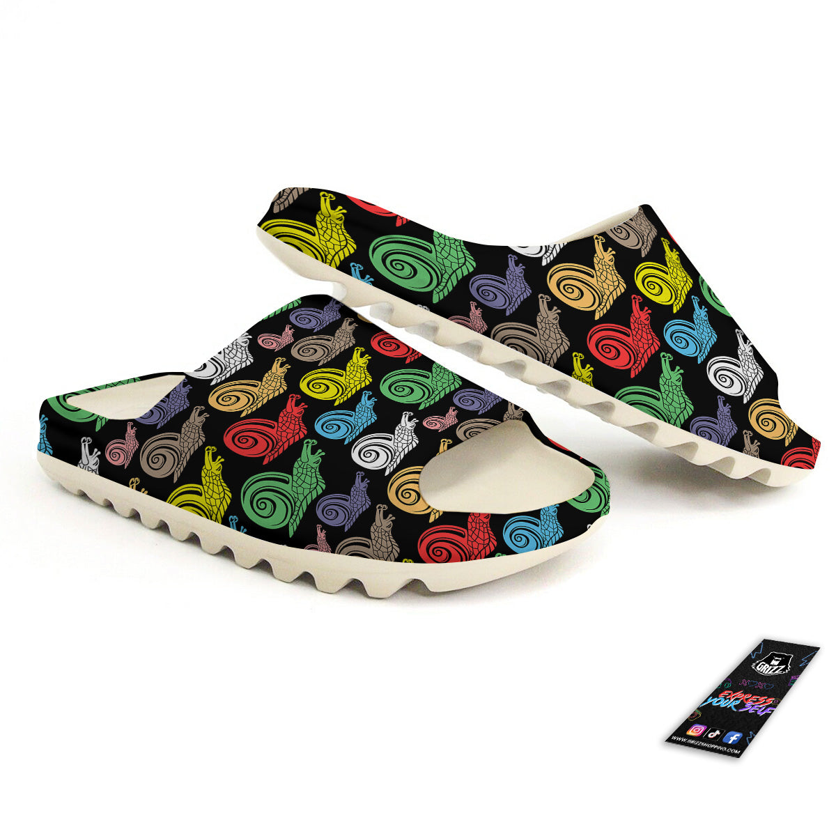 Cute Snails Colorful Print Pattern Sandals-grizzshop