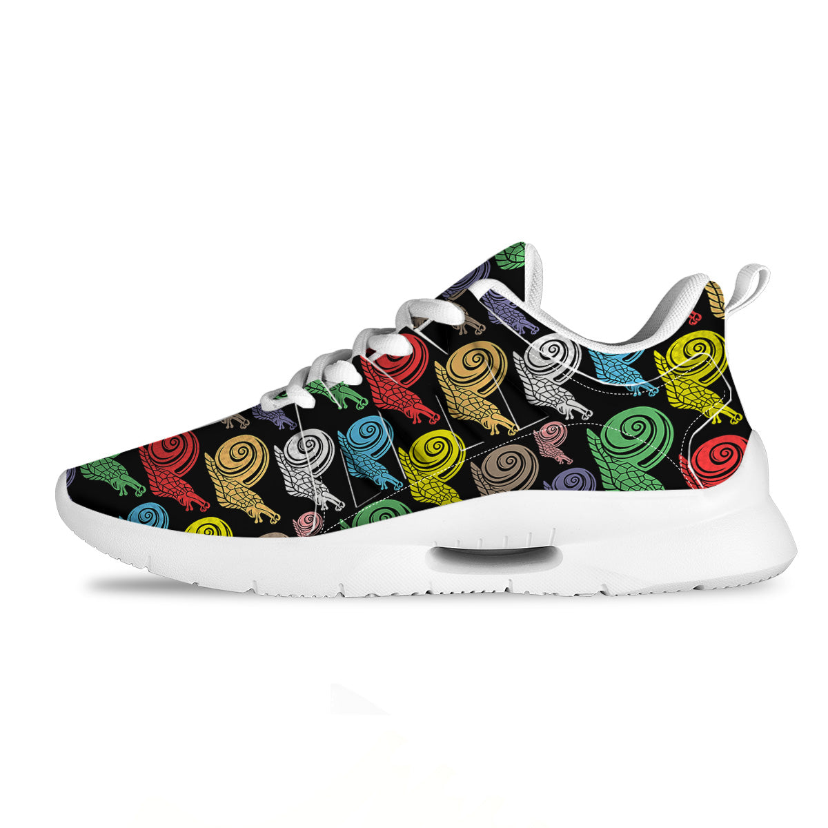 Cute Snails Colorful Print Pattern Tennis Shoes-grizzshop