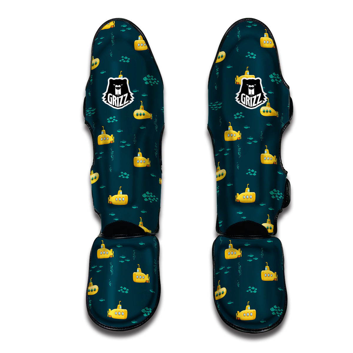 Cute Submarine Print Pattern Muay Thai Shin Guards-grizzshop