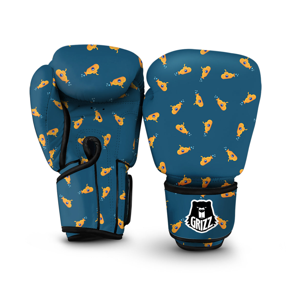 Cute Submarine Yellow Print Pattern Boxing Gloves-grizzshop