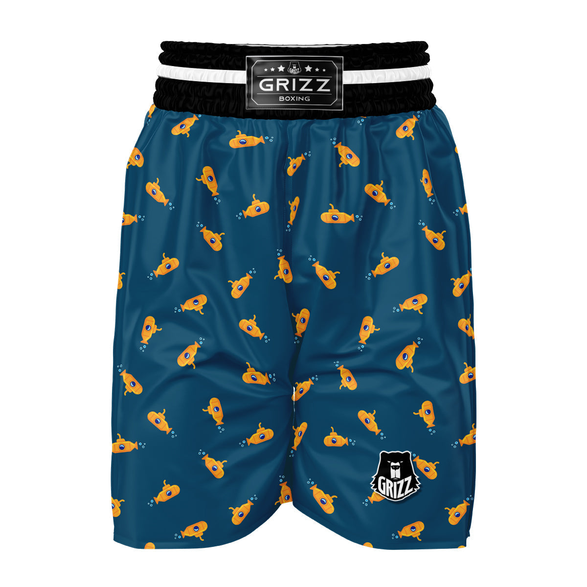 Cute Submarine Yellow Print Pattern Boxing Shorts-grizzshop