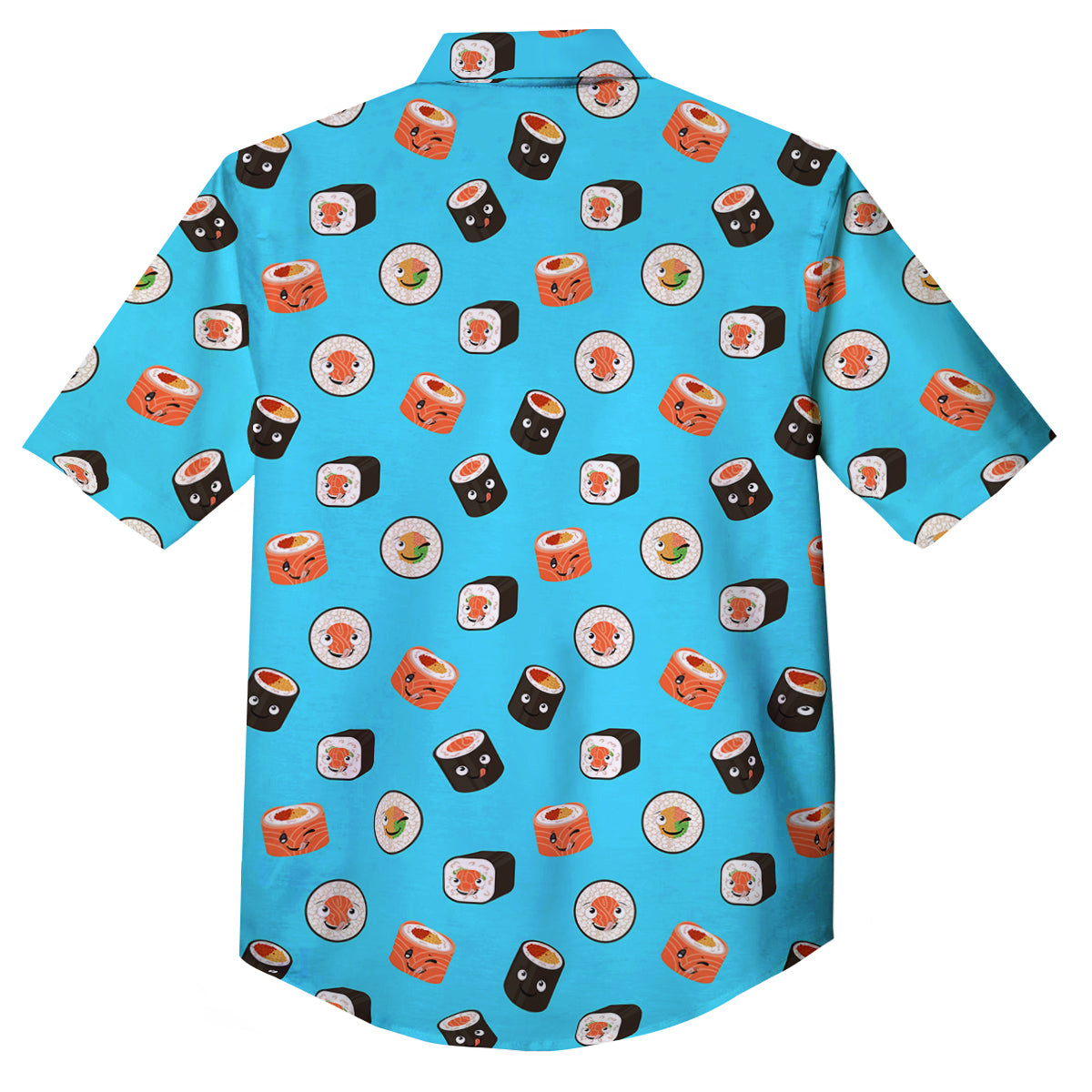 Cute Sushi Rolls Print Pattern Button Up Shirt-grizzshop