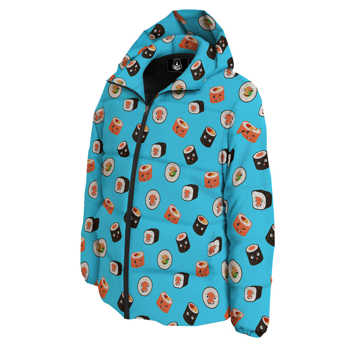 Cute Sushi Rolls Print Pattern Down Jacket-grizzshop