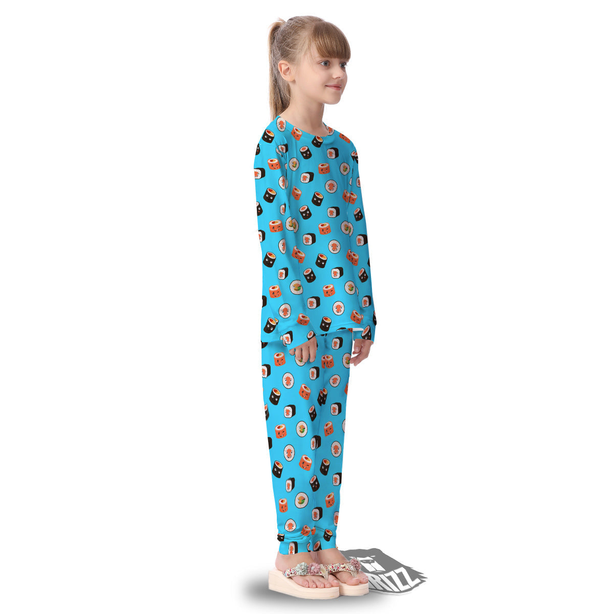 Cute Sushi Rolls Print Pattern Kid's Pajamas-grizzshop