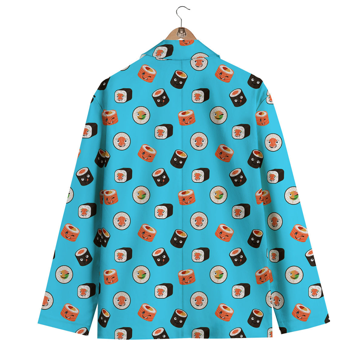 Cute Sushi Rolls Print Pattern Men's Blazer-grizzshop