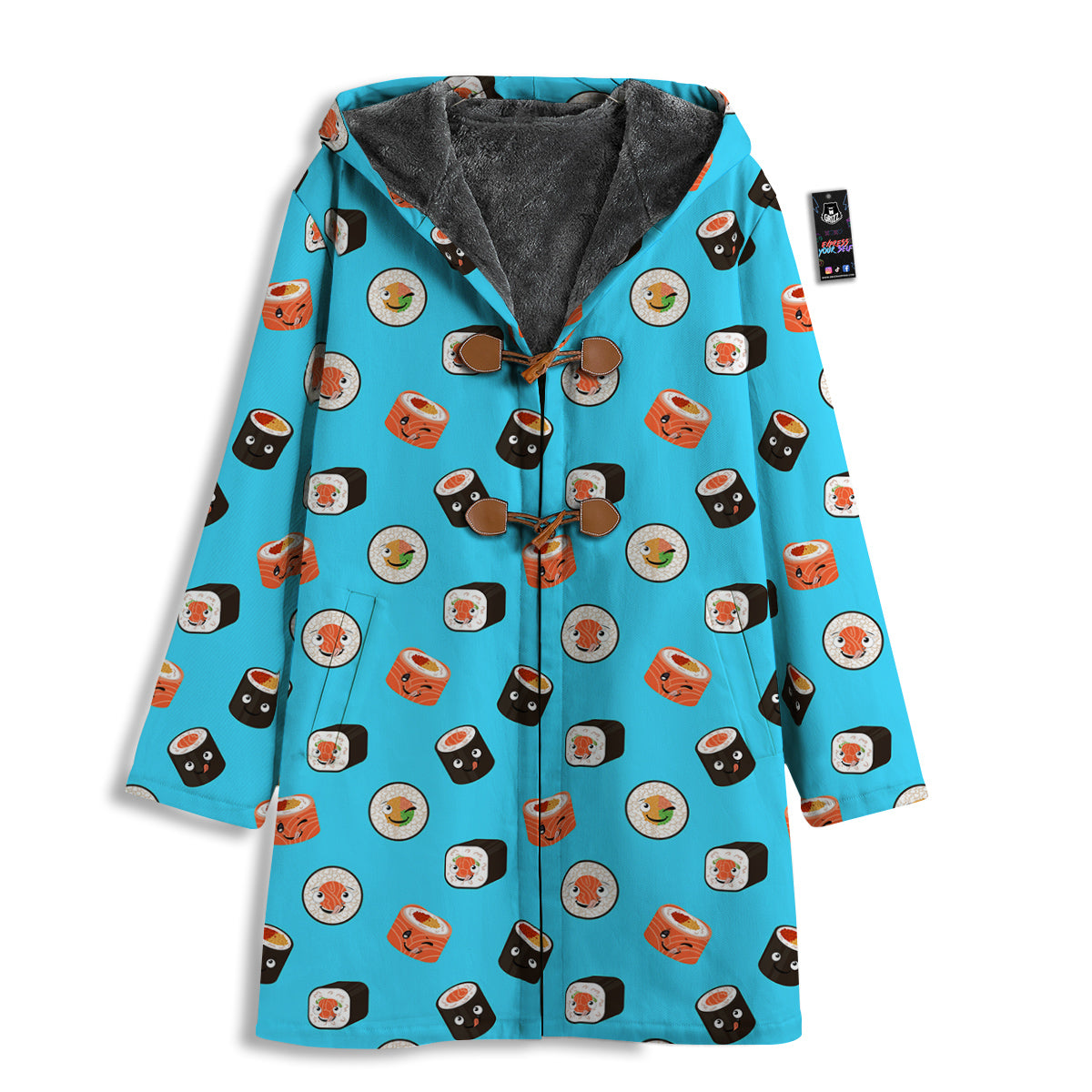 Cute Sushi Rolls Print Pattern Men's Windbreaker Jacket-grizzshop